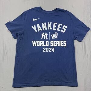 Nike New York Yankees World Series 2024 T Shirt Mens Large MLB Blue